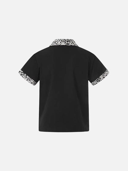 DAXUEN Short-sleeved polo shirt with spot print details