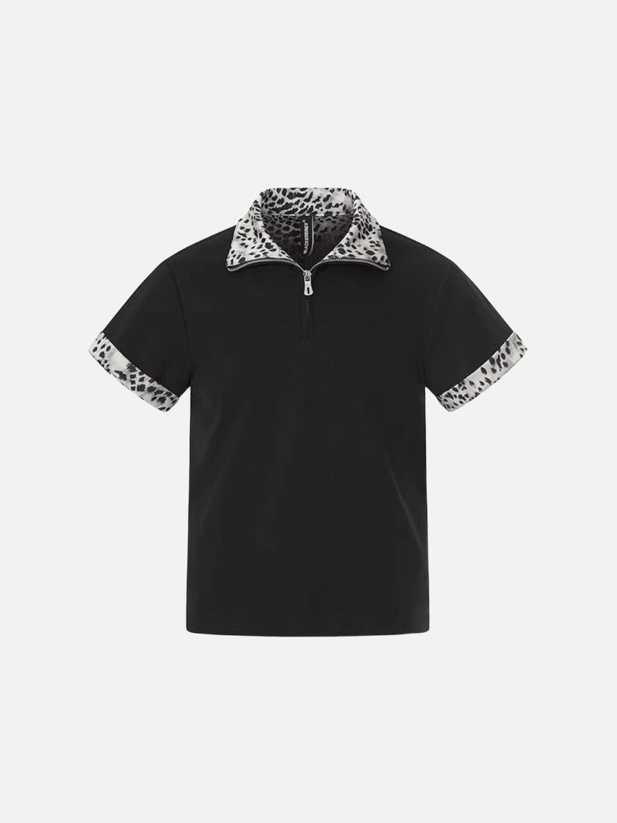 DAXUEN Short-sleeved polo shirt with spot print details