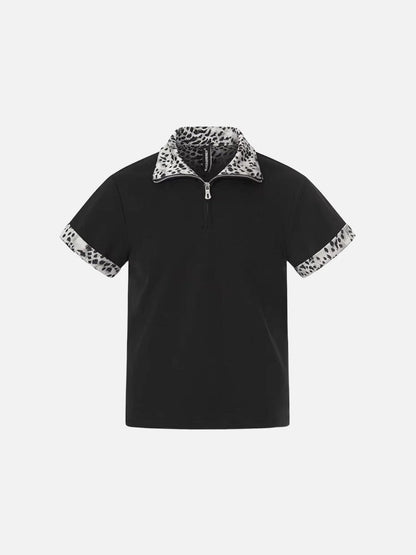 DAXUEN Short-sleeved polo shirt with spot print details