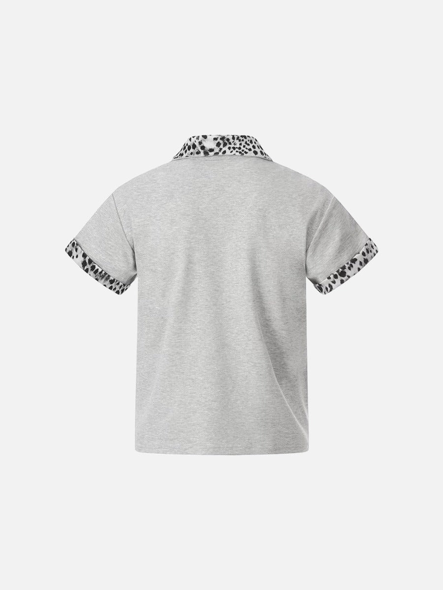 DAXUEN Short-sleeved polo shirt with spot print details