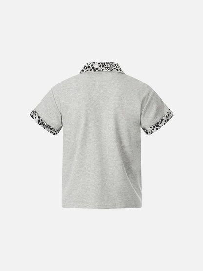 DAXUEN Short-sleeved polo shirt with spot print details