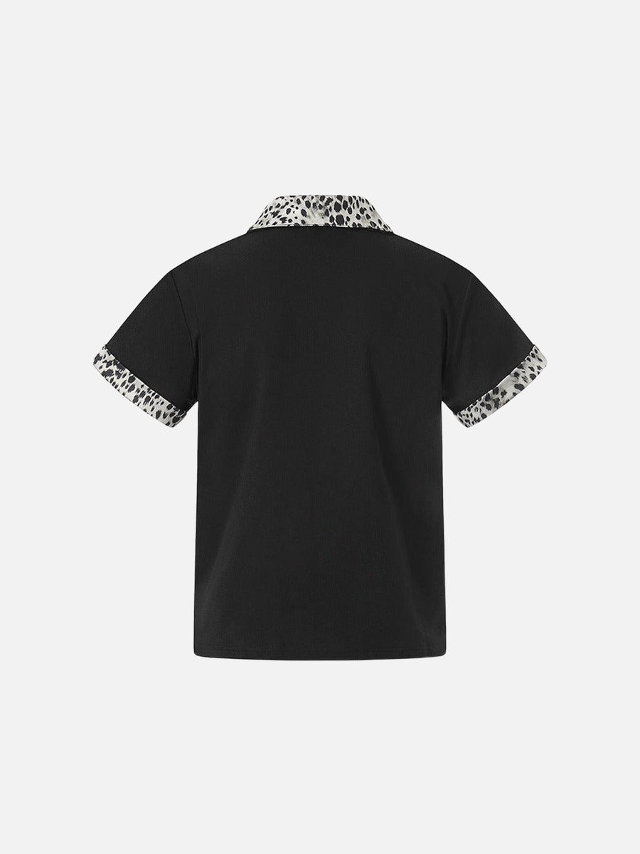 DAXUEN Short-sleeved polo shirt with spot print details