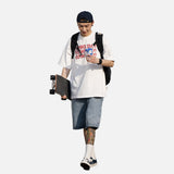 DAXUEN white oversized stacked text graphic tee
