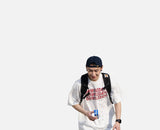 DAXUEN white oversized stacked text graphic tee