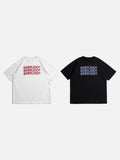 DAXUEN white oversized stacked text graphic tee