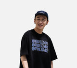 DAXUEN white oversized stacked text graphic tee