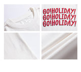 DAXUEN white oversized stacked text graphic tee