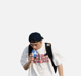 DAXUEN white oversized stacked text graphic tee