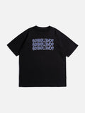 DAXUEN white oversized stacked text graphic tee