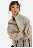 Textured Oversized Windbreaker Jacket