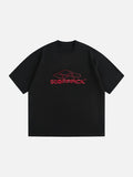 Geometric Red 'STAFFPICK' Oversized Tee