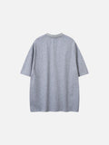 DAXUEN Short-sleeved stand-up collar t-shirt in black and grey marl
