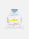 DAXUEN Oversized zip-up hoodie with star appliques