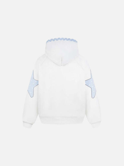 DAXUEN Oversized zip-up hoodie with star appliques