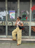 DAXUEN Wide-leg cargo pants with star embroidery — model photo
