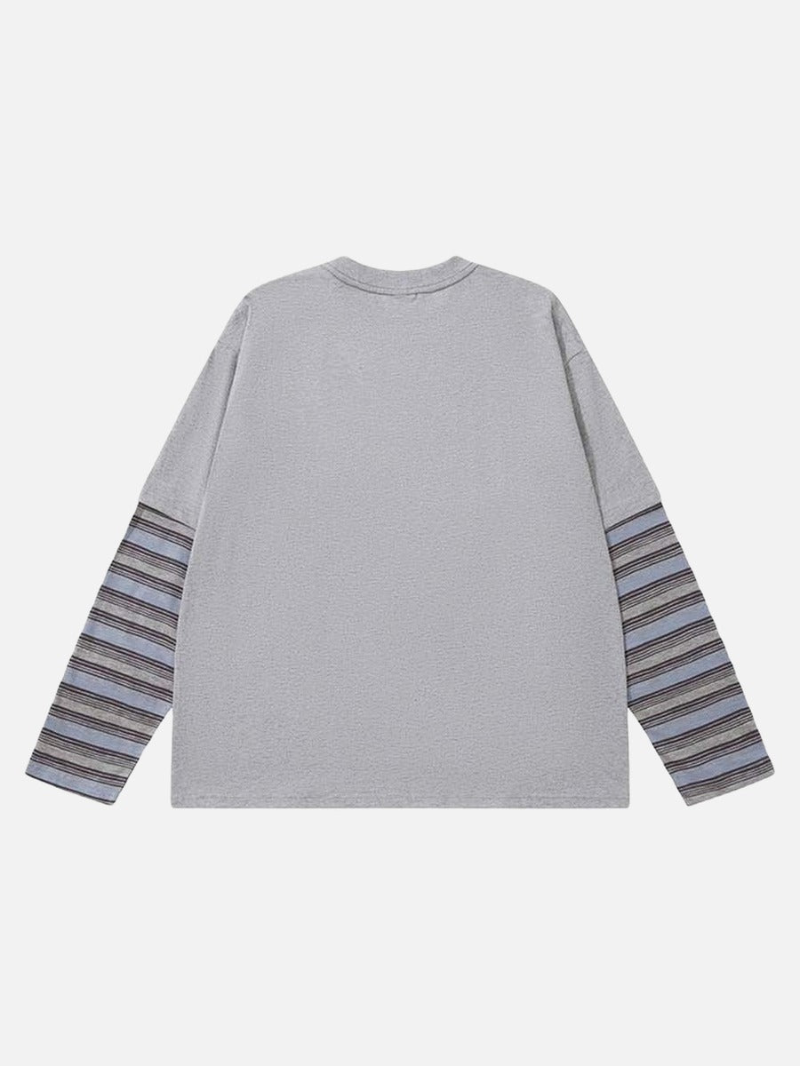DAXUEN Relaxed-fit long-sleeve crew neck t-shirt with graphic print