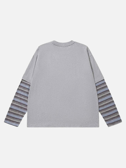 DAXUEN Relaxed-fit long-sleeve crew neck t-shirt with graphic print