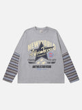DAXUEN Relaxed-fit long-sleeve crew neck t-shirt with graphic print