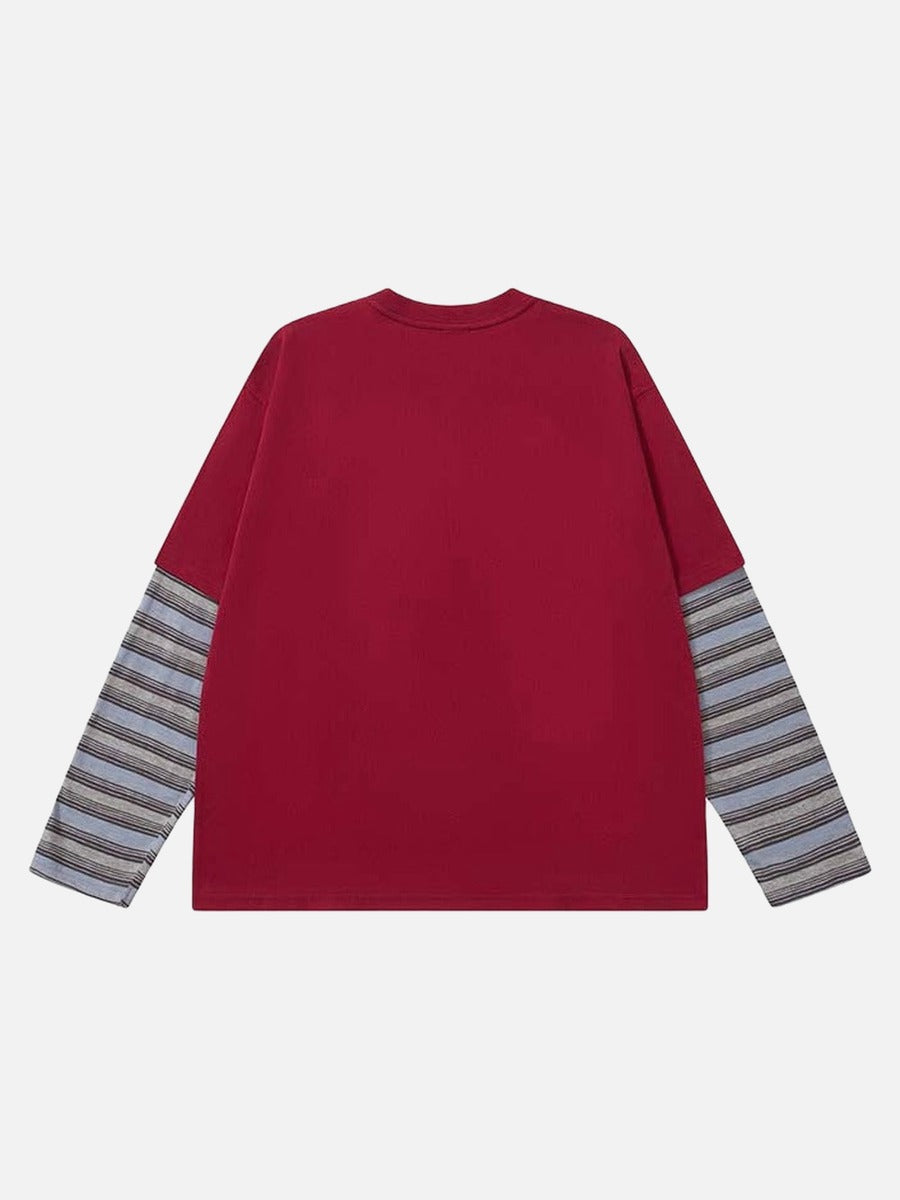 DAXUEN Relaxed-fit long-sleeve crew neck t-shirt with graphic print