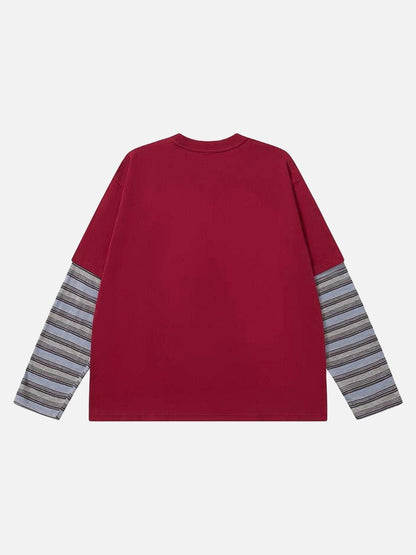 DAXUEN Relaxed-fit long-sleeve crew neck t-shirt with graphic print