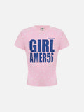 DAXUEN Star print crew neck T-shirt with bold text
