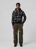 DAXUEN Star print full-zip hooded jacket — model photo
