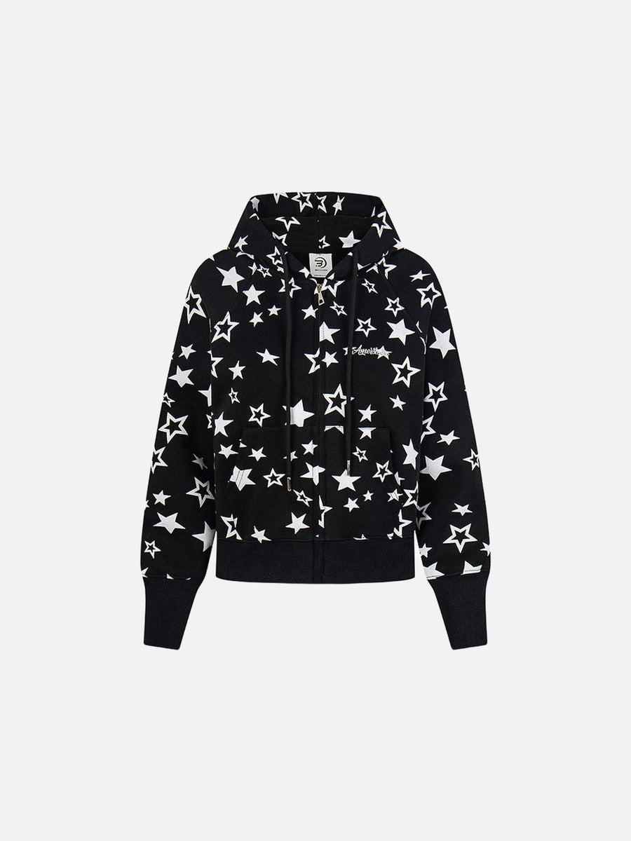 DAXUEN Star print full-zip hooded jacket