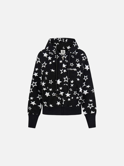 DAXUEN Star print full-zip hooded jacket