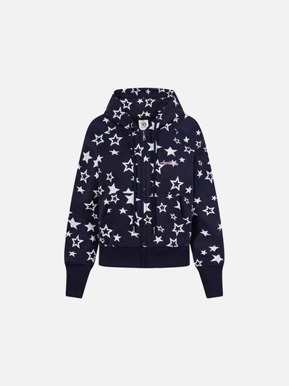DAXUEN Star print full-zip hooded jacket