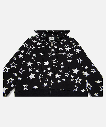 DAXUEN Star print full-zip hooded jacket