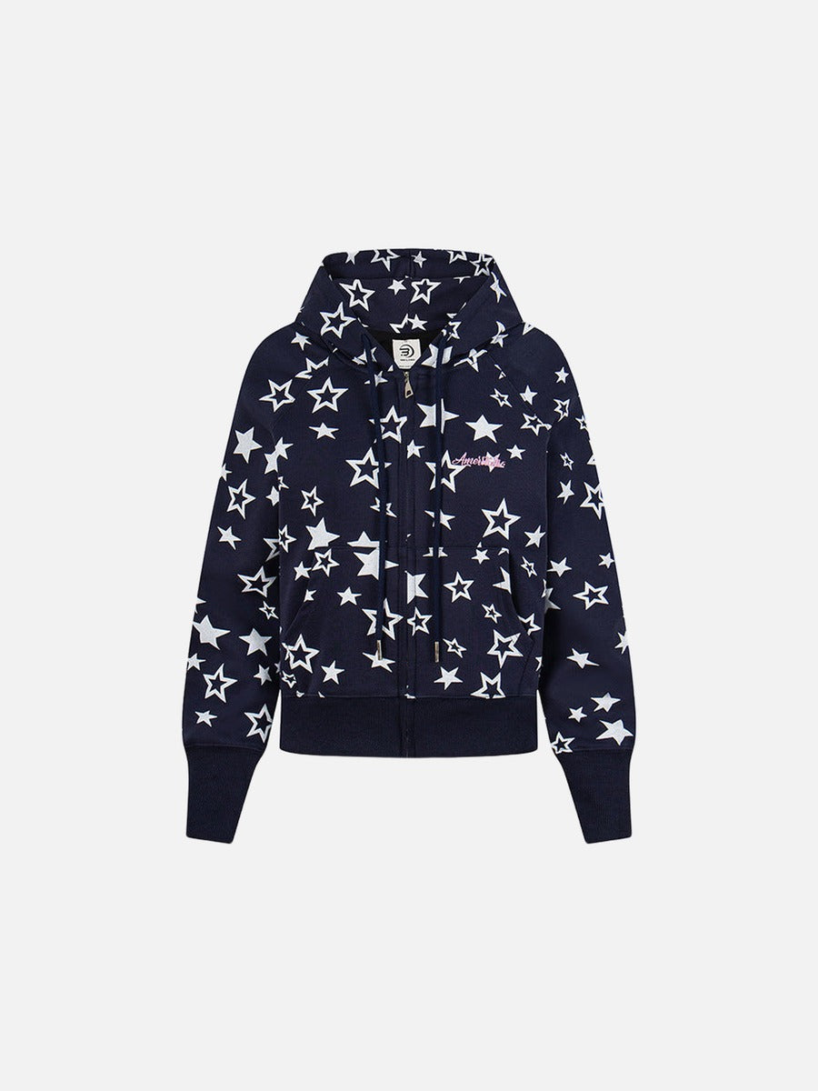 DAXUEN Star print full-zip hooded jacket
