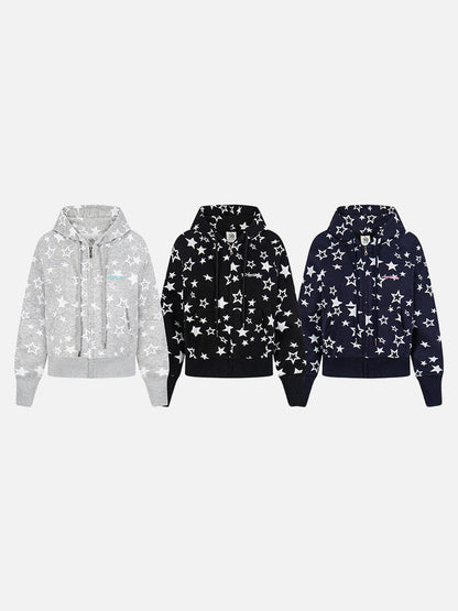 DAXUEN Star print full-zip hooded jacket