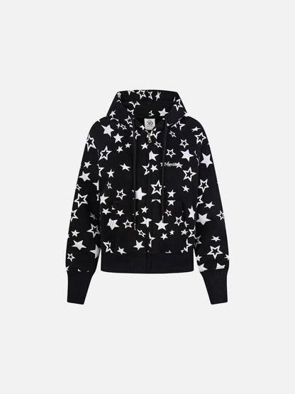 DAXUEN Star print full-zip hooded jacket