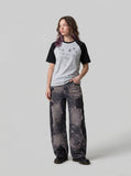 DAXUEN Short-sleeved raglan t-shirt with star print — model photo