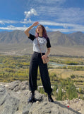 DAXUEN Short-sleeved raglan t-shirt with star print — model photo