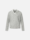 DAXUEN Star print striped long-sleeve polo shirt