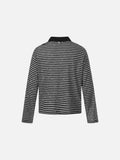 DAXUEN Star print striped long-sleeve polo shirt