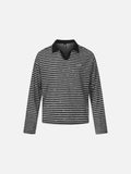 DAXUEN Star print striped long-sleeve polo shirt