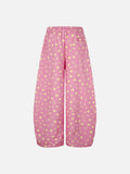 DAXUEN pink star wide-leg casual pants