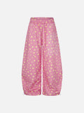 DAXUEN pink star wide-leg casual pants
