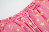 DAXUEN pink star wide-leg casual pants