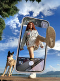 DAXUEN Women's casual shorts with star prints and embroidery — model photo