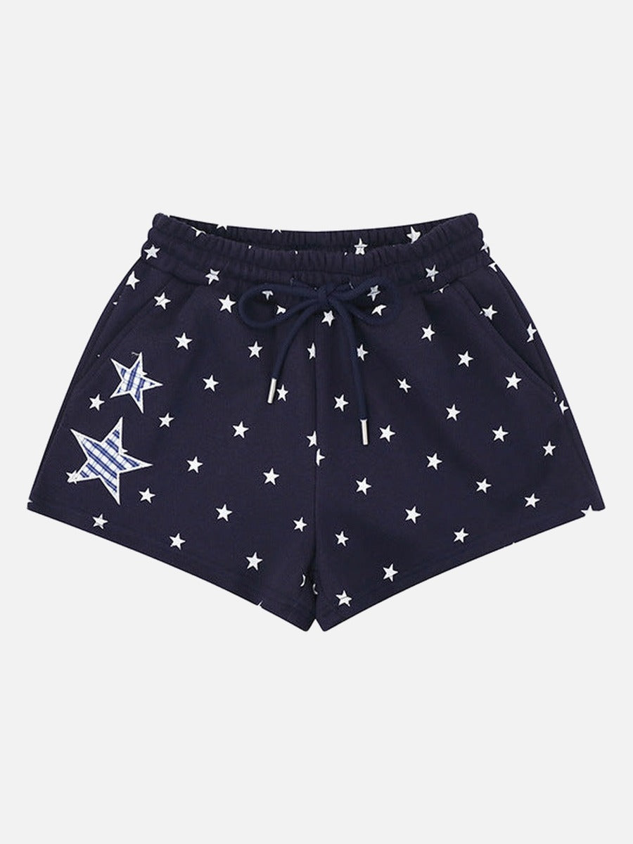 DAXUEN Women's casual shorts with star prints and embroidery