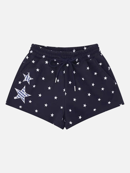 DAXUEN Women's casual shorts with star prints and embroidery