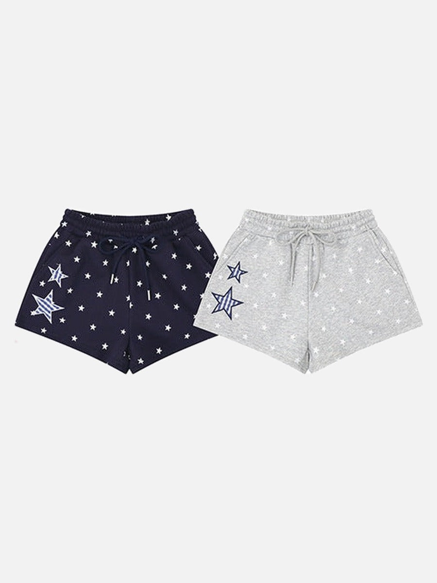 DAXUEN Women's casual shorts with star prints and embroidery