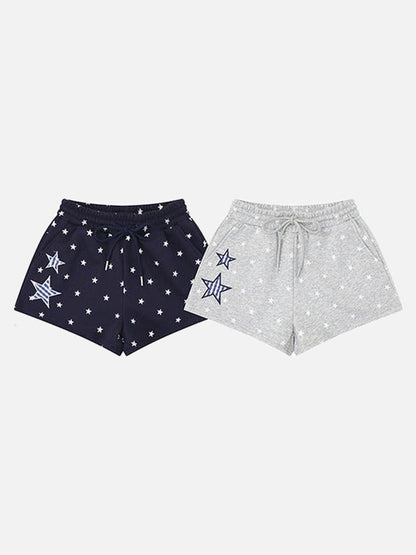 DAXUEN Women's casual shorts with star prints and embroidery