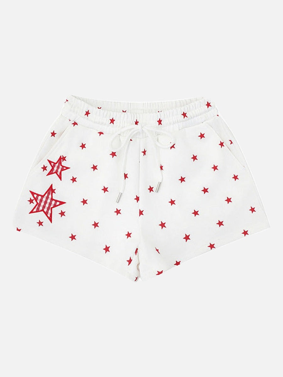 DAXUEN Women's casual shorts with star prints and embroidery