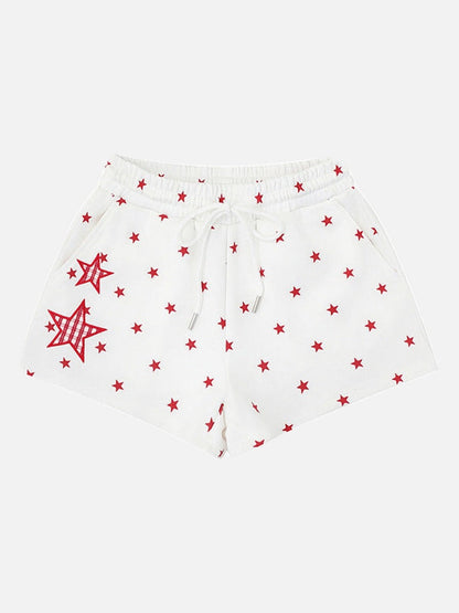 DAXUEN Women's casual shorts with star prints and embroidery