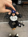 DAXUEN Colour-blocked full-zip hoodie with star graphics — model photo