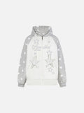DAXUEN Colour-blocked full-zip hoodie with star graphics